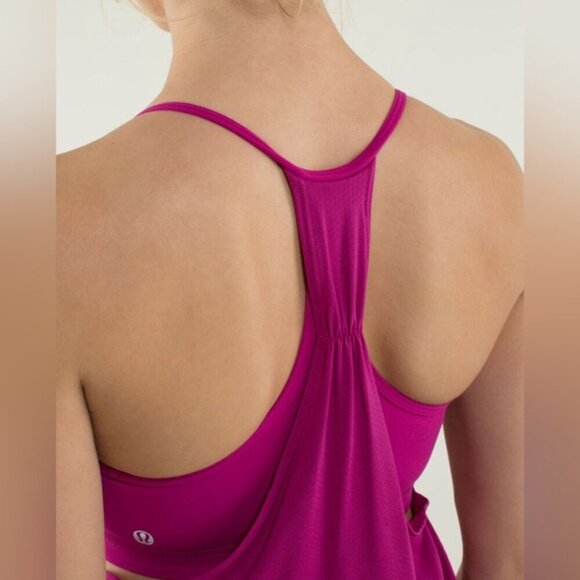 Lululemon Athletica No Limits Tank raspberry pink built in bra sleeveless sz 4 - Picture 3 of 7